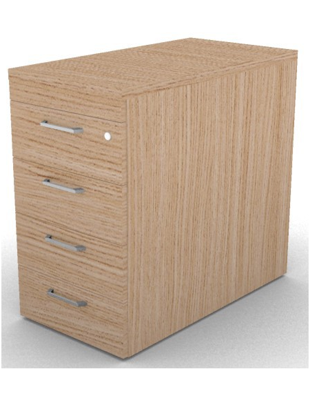 Cassettiera complanare per scrivania in melaminico con spessore piano mm 30 - Colori a scelta - cm 42x80x74,5h