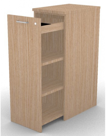 Mobile contenitore complanare alto per scrivania in melaminico - Colori a scelta - cm 42x60x112h