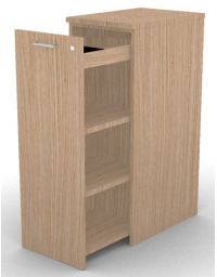 Mobile contenitore complanare alto per scrivania in melaminico - Colori a scelta - cm 42x60x112h