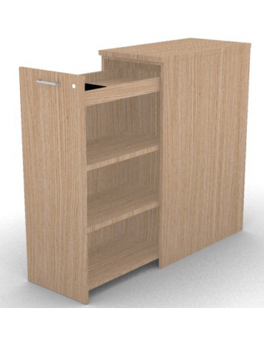 Mobile contenitore complanare alto per scrivania in melaminico - Colori a scelta - cm 42x80x112h
