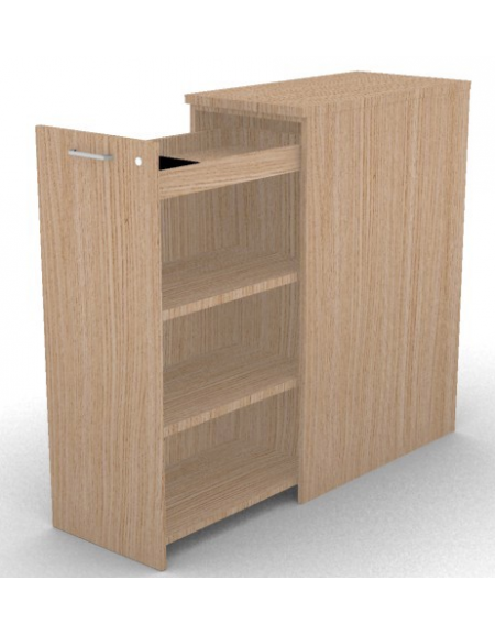 Mobile contenitore complanare alto per scrivania in melaminico - Colori a scelta - cm 42x80x112h