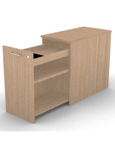 Mobile contenitore complanare per scrivania in melaminico con spessore piano mm 18 - Colori a scelta - cm 42x80x73,5h