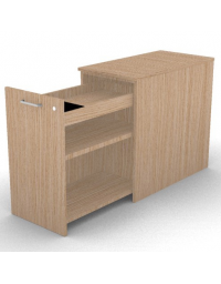 Mobile contenitore complanare per scrivania in melaminico con spessore piano mm 18 - Colori a scelta - cm 42x80x73,5h