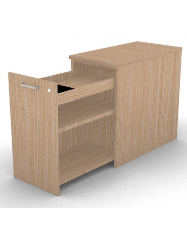 Mobile contenitore complanare per scrivania in melaminico con spessore piano mm 25 - Colori a scelta - cm 42x80x74h