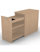 Mobile contenitore complanare per scrivania in melaminico con spessore piano mm 30 - Colori a scelta - cm 42x80x74,5h