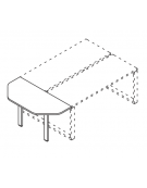 Terminale doppio per bench - piano melaminico spessore mm 30 con gamba autoportante - Colori a scelta - cm 60x125x74,5h