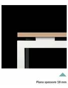 Allungo per benches doppio - piano melaminico spessore mm 18 e gamba ad anello chiuso - Colori a scelta - cm 100x165x73,5h