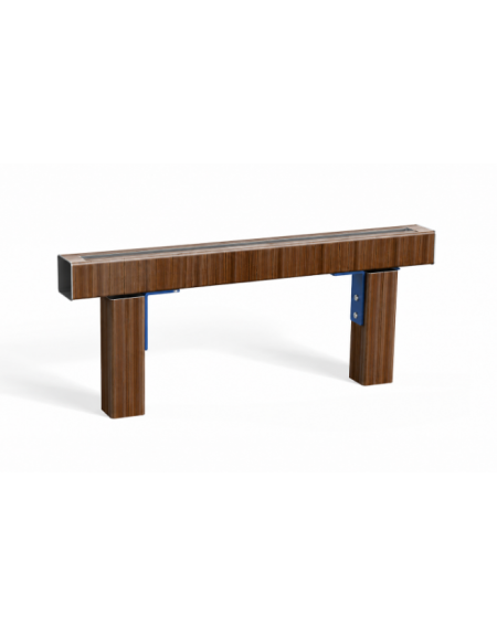 Trave per salti con struttura realizzata in alluminio rifinito in legno light - staffe in acciaio zincato - cm 105x9x40h