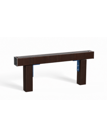 Trave per salti con struttura realizzata in alluminio rifinito in legno dark - staffe in acciaio zincato - cm 105x9x40h
