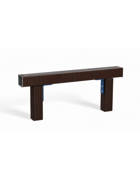 Trave per salti con struttura realizzata in alluminio rifinito in legno dark - staffe in acciaio zincato - cm 105x9x40h