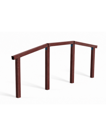 Struttura per salti e passaggi realizzata in plastica riciclata - staffe in acciaio zincato - cm 362x9x129h