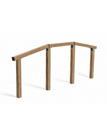 Struttura per salti e passaggi realizzata in legno di pino termotrattato - staffe in acciaio zincato - cm 362x9x129h