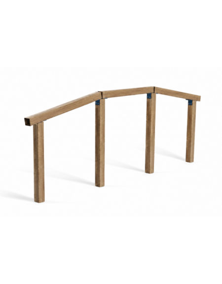 Struttura per salti e passaggi realizzata in legno di pino termotrattato - staffe in acciaio zincato - cm 362x9x129h