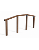 Struttura per salti e passaggi realizzata in alluminio rifinito in legno light - staffe in acciaio zincato - cm 362x9x129h