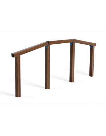 Struttura per salti e passaggi realizzata in alluminio rifinito in legno light - staffe in acciaio zincato - cm 362x9x129h
