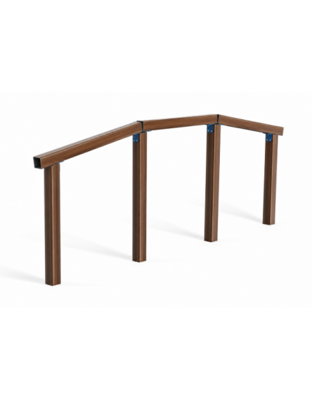 Struttura per salti e passaggi realizzata in alluminio rifinito in legno light - staffe in acciaio zincato - cm 362x9x129h