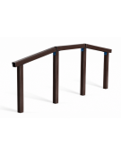 Struttura per salti e passaggi realizzata in alluminio rifinito in legno dark - staffe in acciaio zincato - cm 362x9x129h