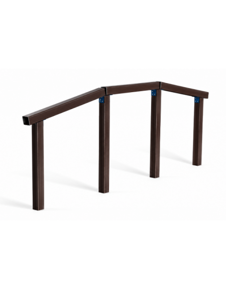 Struttura per salti e passaggi realizzata in alluminio rifinito in legno dark - staffe in acciaio zincato - cm 362x9x129h