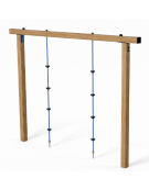 Struttura per arrampicata realizzata in legno di pino termotrattato con due corde - cm 300x9x219h