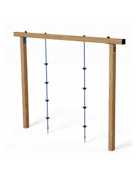 Struttura per arrampicata realizzata in legno di pino termotrattato con due corde - cm 300x9x219h