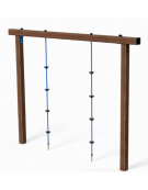 Struttura per arrampicata realizzata in alluminio rifinito in legno light con due corde - cm 300x9x219h