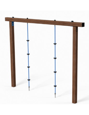 Struttura per arrampicata realizzata in alluminio rifinito in legno light con due corde - cm 300x9x219h