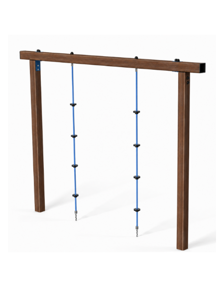 Struttura per arrampicata realizzata in alluminio rifinito in legno light con due corde - cm 300x9x219h