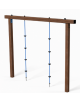 Struttura per arrampicata realizzata in alluminio rifinito in legno light con due corde - cm 300x9x219h