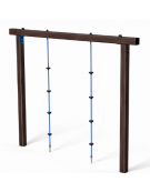 Struttura per arrampicata realizzata in alluminio rifinito in legno dark con due corde - cm 300x9x219h