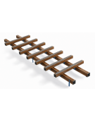 Attrezzatura a binario realizzata in alluminio rifinito in legno light - cm 305x100x25h