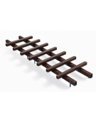 Attrezzatura a binario realizzata in alluminio rifinito in legno dark - cm 305x100x25h
