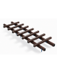 Attrezzatura a binario realizzata in alluminio rifinito in legno dark - cm 305x100x25h