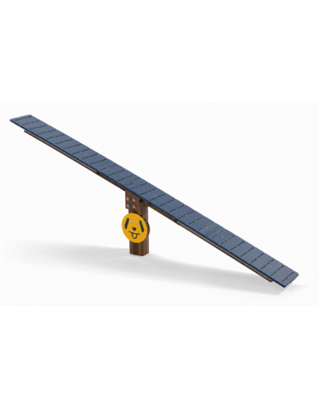 Bilico Dog Balance per cani - con palo in alluminio rifinito in legno light, tavola in HDPE  - cm 319x30x60h