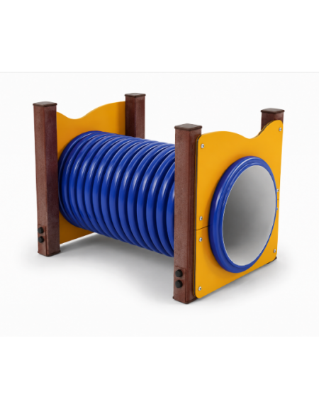 Dog Tunnel per cani - 4 pali portanti in plastica riciclata e pannelli colorati e tunnel in HDPE - cm 125x87x83h