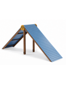 Dog Up and Down per cani - formato da pali in alluminio rifinito legno light, assi HDPE e pedana antiscivolo - cm 412x108x170h