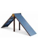 Dog Up and Down per cani - formato da pali in alluminio rifinito in legno dark, assi HDPE e pedana antiscivolo  - cm 412x108x170