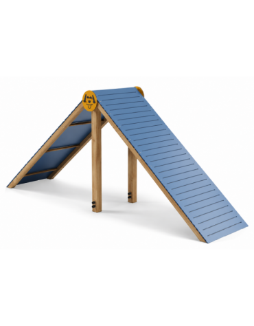 Dog Up and Down per cani - formato da pali in legno termotrattato, assi HDPE e pedana antiscivolo  - cm 412x108x170h