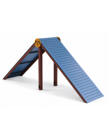 Dog Up and Down per cani - formato da pali in plastica riciclata, assi HDPE e pedana antiscivolo  - cm 412x108x170h