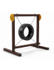 Dog Jump in the wheel per cani - pali portanti in alluminio rifinito in legno dark, ruota in gomma e catene - cm 168x120x161h