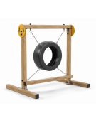 Dog Jump in the wheel per cani - pali portanti in legno termotrattato, ruota in gomma e catene - cm 168x120x161h