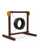 Dog Jump in the wheel per cani - pali portanti in plastica riciclata, ruota in gomma e catene - cm 168x120x161h