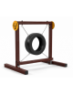 Dog Jump in the wheel per cani - pali portanti in plastica riciclata, ruota in gomma e catene - cm 168x120x161h