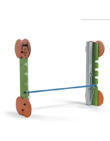 Dog high jump per cani - pali portanti in alluminio, pareti laterali in HDPE, tubo per salto in acciaio - cm 156x50x120h