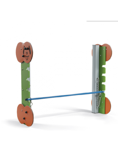 Dog high jump per cani - pali portanti in alluminio, pareti laterali in HDPE, tubo per salto in acciaio - cm 156x50x120h