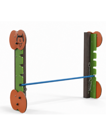 Dog high jump per cani - pali portanti in alluminio rifinito in legno dark, pareti laterali in HDPE, tubo per salto in acciaio -
