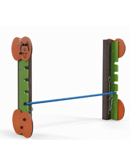 Dog high jump per cani - pali portanti in alluminio rifinito in legno dark, pareti laterali in HDPE, tubo per salto in acciaio -