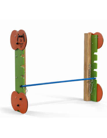 Dog high jump per cani - pali portanti in legno termotrattato, pareti laterali HDPE, tubo per salto in acciaio - cm 156x50x120h