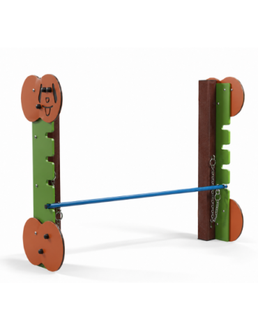 Dog high jump per cani - pali portanti in plastica riciclata, pareti laterali HDPE, tubo per salto in acciaio - cm 156x50x120h