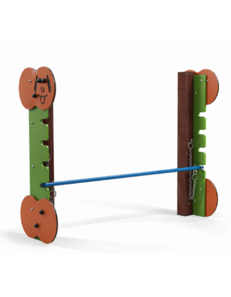 Dog high jump per cani - pali portanti in plastica riciclata, pareti laterali HDPE, tubo per salto in acciaio - cm 156x50x120h
