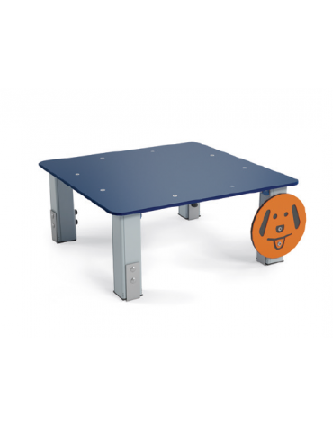 Dog table per cani - pali portanti in alluminio, asse in HDPE - cm 90x90x39h